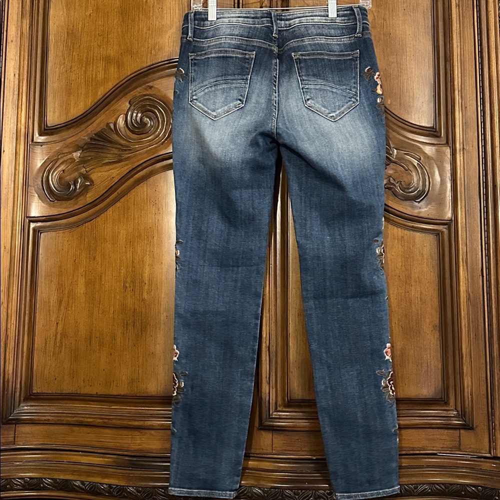 NEW Driftwood Embroidered Jackie Skinny Jean Tobacco & Wine Was Blue Jeans 28 - Picture 8 of 17